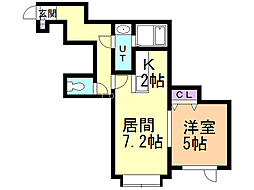 キャニオンリバー3 1LDKの間取図画像
