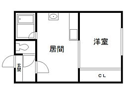 ノース26 1DKの間取図画像