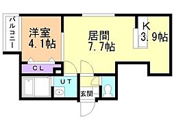 ライトベル北20条 1LDKの間取図画像