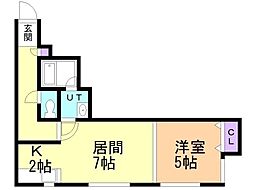 グランメゾンノース 1LDKの間取図画像