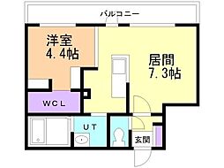 IMMUTABLE1 1LDKの間取図画像