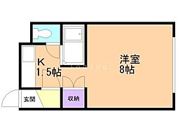 unami18 1Kの間取図画像