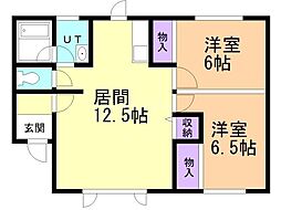 カナール新琴似 2LDKの間取図画像