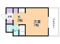 コンツェルトパーク北27 1Kの間取図画像