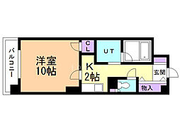 クレール北10条 1Kの間取図画像
