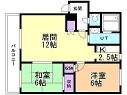 ルミエール29 2LDKの間取図画像