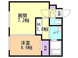 アクセラレイトN30 1LDKの間取図画像
