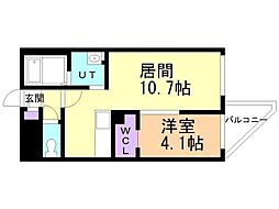 札幌市北区北二十三条西2丁目マンション 1LDKの間取図画像