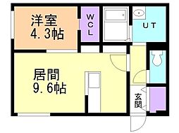 札幌市北区北二十三条西2丁目マンション 1LDKの間取図画像