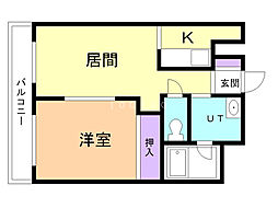 MRハウス 1LDKの間取図画像