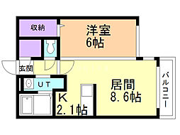フレシールN20美香保公園 1LDKの間取図画像