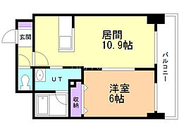 コモド22 1LDKの間取図画像