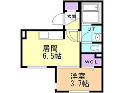 T-SQUARE2 1DKの間取図画像