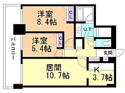 D'グラフォート札幌ステーションタワー 2LDKの間取図画像