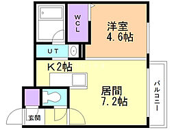 FLAN麻生 1LDKの間取図画像