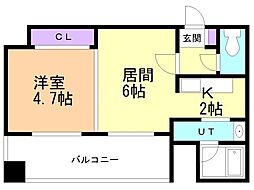 スカイパレスN18 1LDKの間取図画像