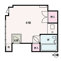 今福ハイツ3棟 ワンルームの間取図画像