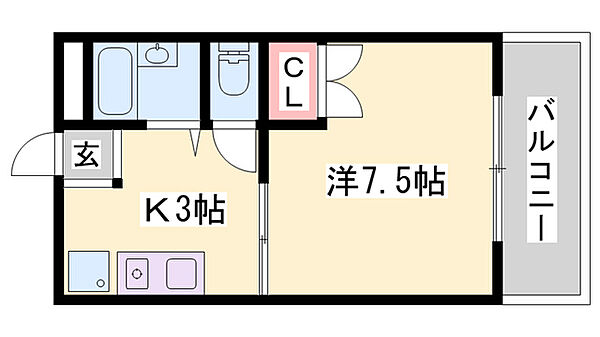 グリーンゲイブルズ ｜兵庫県赤穂市黒崎町(賃貸アパート1K・1階・25.10㎡)の写真 その2