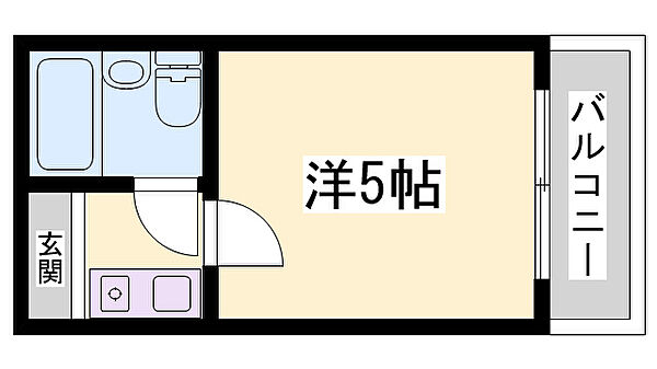 姫路ソニーハイツ ｜兵庫県姫路市白国2丁目(賃貸マンション1R・2階・15.20㎡)の写真 その2