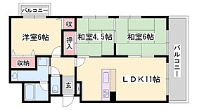 ツインピアA  ｜ 兵庫県姫路市白浜町寺家1丁目（賃貸マンション3LDK・4階・65.13㎡） その2