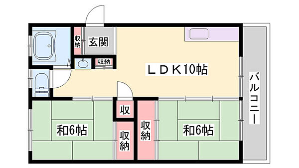 TKマンション ｜兵庫県姫路市西庄(賃貸マンション2LDK・3階・50.00㎡)の写真 その2
