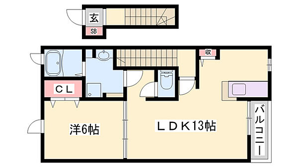 アイビー・ロードI ｜兵庫県姫路市花田町上原田(賃貸アパート1LDK・2階・46.90㎡)の写真 その2