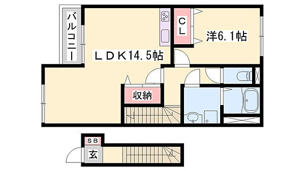 プランドール ｜兵庫県加東市梶原(賃貸アパート1LDK・2階・54.14㎡)の写真 その2