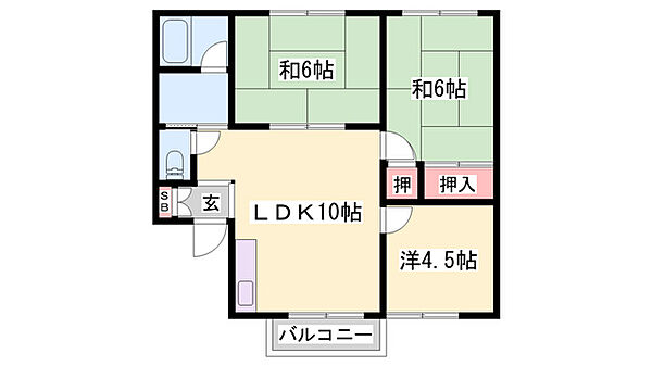 キャスティ・イダ　B棟 ｜兵庫県姫路市飾磨区阿成鹿古(賃貸アパート3LDK・2階・52.75㎡)の写真 その2