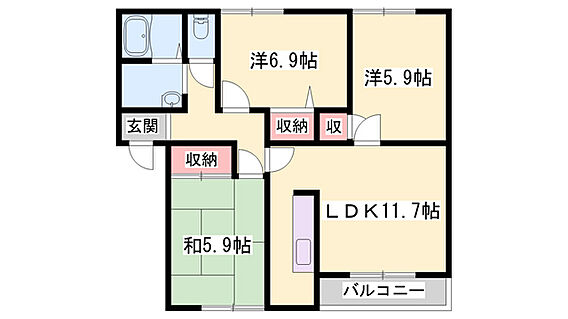 ザックス英賀保 B棟_間取り_0