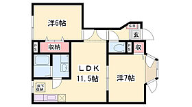 フォレストK　B棟  ｜ 兵庫県赤穂市黒崎町（賃貸アパート2LDK・1階・53.51㎡） その2