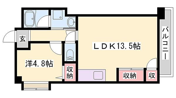 大栄・姫路北条レジデンス ｜兵庫県姫路市北条宮の町(賃貸マンション1LDK・4階・43.25㎡)の写真 その2