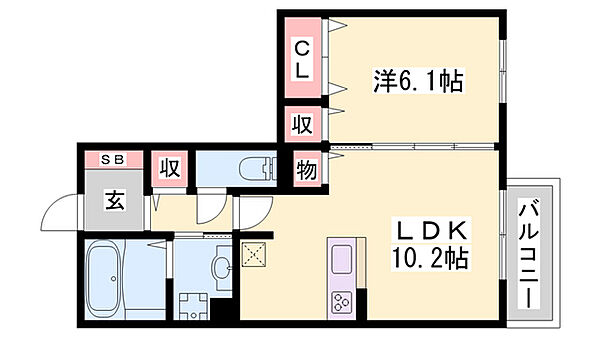 セジュール・T・青山西 ｜兵庫県姫路市青山西2丁目(賃貸アパート1LDK・1階・42.86㎡)の写真 その2