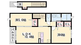 サンリットベルＢ  ｜ 兵庫県相生市那波野2丁目（賃貸アパート2LDK・2階・56.47㎡） その2