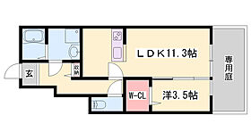 サンスーシ  ｜ 兵庫県姫路市土山7丁目（賃貸アパート1LDK・1階・41.08㎡） その2