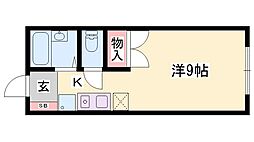 RinkyGarden ワンルームの間取図画像