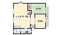 ブルーウィング 2LDKの間取図画像