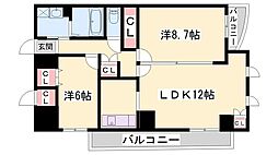 シエル青山 2LDKの間取図画像