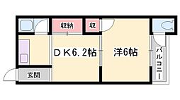 植木野ハウスA 1LDKの間取図画像