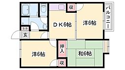 アンバーパール 3DKの間取図画像