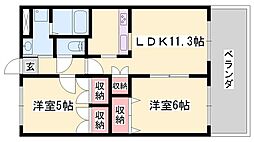ツイン・ステージ1 2LDKの間取図画像