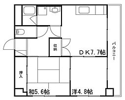 マジェスティコート東雲町 2DKの間取図画像