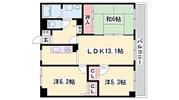 ハッピーライフフジ 3LDKの間取図画像