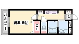 ハイツ中浜 1Kの間取図画像