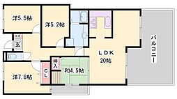 リブレ北新在家 4LDKの間取図画像