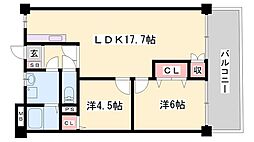 ブエナビスタ姫路 2LDKの間取図画像