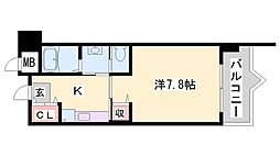 サニーガーデン 1Kの間取図画像
