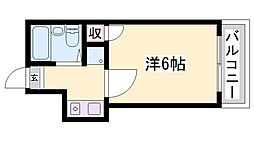 パレス西中島 1Kの間取図画像