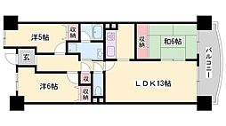 第二網干駅前マンション 3LDKの間取図画像