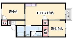 メゾンイトキューA棟 2LDKの間取図画像