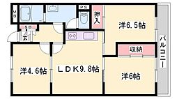 リッチウォーク佃町 3DKの間取図画像